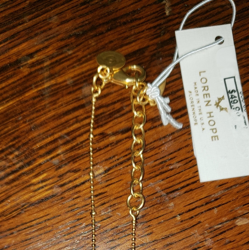 Lauren Hope Goldtone rose Opaque bella necklace - Picture 3 of 4